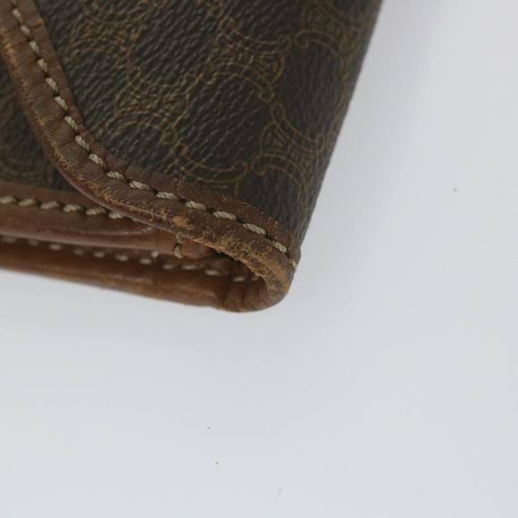 CELINE Macadam Canvas Clutch Bag PVC Leather 2Set Brown Auth ar10789 - Picture 11 of 14